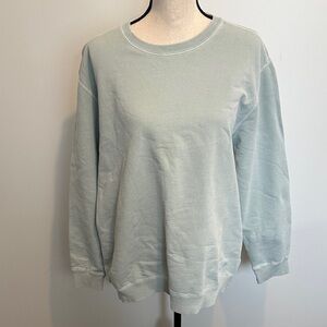 Northern Reflections Soft Sage Green Cotton Pullover Sweatshirt VTG Casual Blank